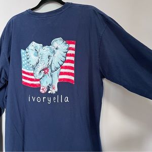Ivory Ella Navy Patriotic Long Sleeve Tee
